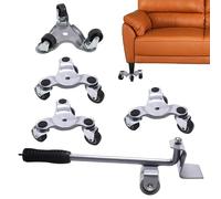 roulettes pour Déplacer Les Meubles | Support De Déplacement À Trois Roues Rotation 360°,Glisseurs pour Meubles Lourds | pour Placard Armoire Cabinet Canapé Réfrigérateur Bureau Gros