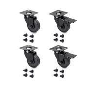 Roulettes pour meuble - Emuca - Lot de 4 - Diamètre 50mm - Charge maximale 35 kg - Noir