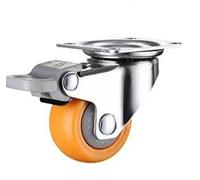Roulettes Pour Meubles 1 pcs 1/1.25/1.5/2 pouces Orange Roulette pivotante Roulettes de meubles en caoutchouc(C,1.5 inch)