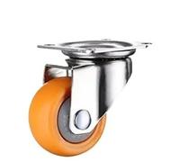 Roulettes Pour Meubles 1 pcs 1/1.25/1.5/2 pouces Orange Roulette pivotante Roulettes de meubles en caoutchouc(A,1.0 inch)