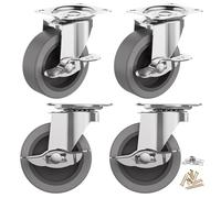 Roulettes Pour Meubles 4 Heavy Duty 3 Inch Swivel Caster Wheels With Brake Locking Plate Casters Trolleys Furniture Workbench Use