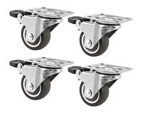 Roulettes Pour Meubles 4 pièces en caoutchouc silencieux universel frein à bande TPR roulettes de Table thé meubles roues acier inoxydable roulette pivotante