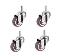 Roulettes Pour Meubles 4 pièces roulettes de meubles lourds pivotant en caoutchouc souple roue muette universelle for plate-forme chariot chaise accessoires ménagers(B-No brake,1.25 inch)