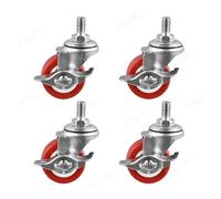 Roulettes Pour Meubles 4PCS Caster Wheels Furniture Caster Wheels PVC Screw Rod Wheels Swivel Cartwheels For Carts Furniture Trolley 1/1.25/1.5/2 Inch(4pcs-with brake,2 inch)