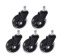 Roulettes Pour Meubles 5Pcs Casters Wheels 3 Inch Swivel Rubber Wheels For Floor, Carpet, Tile 360° Smooth Roll, 110lbs Capacity Per Wheel, Standard 7/
