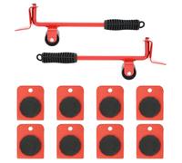 Roulettes pour meubles 8 pièces avec élévateurs Rouge 9 8 x 7 5 x 3 cm 150 kg
