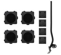 Roulettes pour meubles avec élévateur - vidaXL - 4 pièces - Noir - 13,5x13,5x4,2 cm - 300 kg capacité - Polypropylène