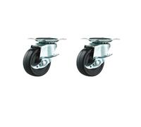 Roulettes Pour Meubles Lot de 2 ou 4 roulettes for meubles, 3,8 à 5 cm, en caoutchouc, pivotantes, avec frein, universelles et silencieuses, for la maison le bureau(Flat Bottom 2PCS,2inches)