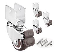 roulettes pour Meubles, Petites, Lot de 4 roulettes pivotantes à Fixation en U, roulettes de Transport, roulettes pivotantes avec Frein, pour Tables, Supports à Fleurs, berceaux, avec Access