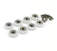 Roulettes pour porte de douche diamètre 23 mm, lot de 8, avec vis M5 (101-23-M5-8)