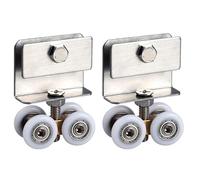 Roulettes pour portes de douche coulissantes Lot de 2 roulettes porte douche coulissantes à 4 roues, roulements rouleaux, remplacement, quincaillerie suspension