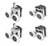 Roulettes pour portes de douche coulissantes Roulettes De Porte Douche, Poulie Cabine Coulissante, Double Roue, Roulement À Rouleaux, Glissières Remplacement(4pcs-Diameter 23mm)