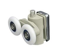 Roulettes pour portes de douche, Rouleaux de porte douche, 4 pièces, blanc, 20-25mm, poulie inférieure et supérieure salle bains, roue Rail en verre(Lower part-white,Diameter 23mm)