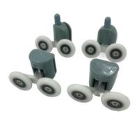 Roulettes pour portes en verre, Roulettes for porte de douche coulissante, lot 4 ou 8 pièces, en alliage zinc, diamètre roulement 19-27 mm(4pcs Upper and Lower,20mm)