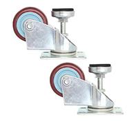 Roulettes, Roue de réglage horizontale, roulette Fuma avec tasse pied support, muette machine d'équipement 2 pièces(Red,4inch)