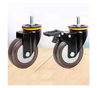 Roulettes, roulettes de chaise bureau, à tige, pivotantes industrielles robustes, support filetée, roulette en caoutchouc roulement billes M10/M12