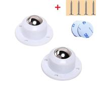 Roulettes, Roulettes de meubles roues roue universelle Rotation à 360 ° roulettes auto-adhésives en acier inoxydable forte charge(2pcs white big)