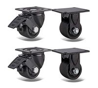 Roulettes, Roulettes pivotantes robustes, roulettes de rechange for établi, chariot, armoire, jardinière, équipement, double roulement, 4 pièces/support, 65 mm(Stand+brake,50Mm)