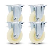 Roulettes, Roulettes pivotantes robustes, roulettes industrielles à 360 degrés, silencieuses, for chariots d'établi, lot de 4, blanc/support/125 mm(Stand,100Mm)