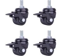 roulettes, Roulettes robustes, 4 roulettes pivotantes, noires, avec tige filetée M12 x 25 mm, double roulement, résistantes à l'usure, capacité maximale de 600 kg, for chariot
