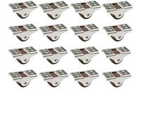 Roulettes ultra-minces de 1,27 cm (0,5 pouce) - Rouleaux TPR à profil bas et direction fixe for mini-tiroirs et petits projets (options de 2/4/8/16 pièces)(16 pcs Directional)