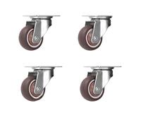 Roulettes universelles pivotantes en caoutchouc souple for meubles, 4 pièces, 1, 1.25, 1.5, 2 pouces, for accessoires de chariot à plate-forme(Silver,1.5 Inch)
