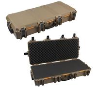 roulettes Valise De Vol Portable avec Insert en Mousse Personnalisable, Chocs Malette De Protection& Eau pour Photo, Caméra Ou Outils 100×44×17cm(Marron)