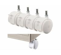 Xcase Accessoires pour caisses avec couvercle : lot de 4 roulettes pour boîte de rangement de camping AB-110 (boîte de rangement de coffre de voiture, récipient en plastique avec couvercle, planche à