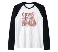 Roulez comme Une Cowgirl, Une Fille de rodéo Western Vintage Manche Raglan
