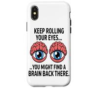 Roulez des Yeux Cerveau Sarcastique Et Drôle Amoureux du Coque pour iPhone X/XS