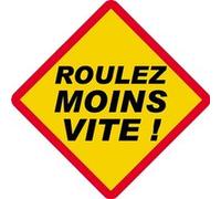 Roulez moins vite ! (20x20cm) - Sticker/autocollant G