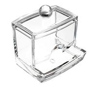 Rouloudun Porte-Coton-Tige Distributeur de Coton-Tige en Acrylique Contenant de Rangement pour Produits cosmétiques avec Couvercle Transparent