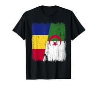 Roumanie Algérie Demi Drapeau Roumain Patrimoine algérien T-Shirt