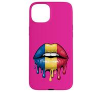Roumanie Girl Lips Drip Coque pour iPhone 15 Plus