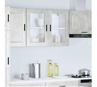 ROUMEI®Armoire murale de cuisine - Cabinet murale de cuisine/salon - avec porte en verre Porto gris béton - 2 ans Garantie EU2599