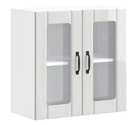 ROUMEI®Armoire murale de cuisine - Cabinet murale de cuisine/salon - avec porte vitrée ""Lucca"" Bois d'ingénierie blanc brillant - 2