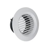 Round Air Vent, 1 Piece Louver Grille In White, Abs Soffit Cover