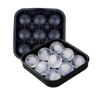 Round Ball Ice Cubes Mold Trays, 9-Grid Silicone Easy Release Football Shaped Ice Ball Maker Molds for Cocktails Whiskey Coffee Juice