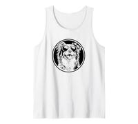 Round Black Logo Blue Merle Australian Shepherd Lover Débardeur
