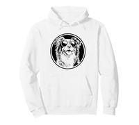 Round Black Logo Blue Merle Australian Shepherd Lover Sweat à Capuche