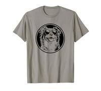 Round Black Logo Blue Merle Australian Shepherd Lover T-Shirt