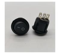 Round boat switch rocker switch KCD1-103-8 with 20mm opening NWPNLXEA(Black-3PIN-2-Gear)