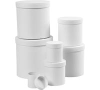 Round Boxes, round, D: 7+9+12+14,5+17+19,5+22 cm, H: 7,5+10,2+12,7+15,2+17,7+20,