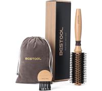 Round Brush For Blow Drying,Boar Bristles With Nylon Pins Round Hairbrush,Professional Styling Brush For Women And Men (Barrel 20mm)