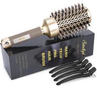 Round Brushing Brush,Boar Bristle Hair Brush,Round Ceramic Nano Thermal Hair Brush,Professional Round Brush for Styling,Curling and Smoothing-2.1 Inch