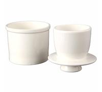 Round Butter Crock with Counter with Water Line for Fresh Spreadable Butter - Butter Keeper with Lid - Butter Dish Housewarming Gift - White
