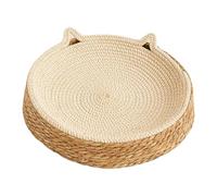 Round Cat Scratcher - Breathable Pad | Kitten Ear Design Cotton Rope Woven Cat Bed For Play Exercise Enrichment Activity Nail Trimming Paws Care Furniture Safety Sleeping Bot