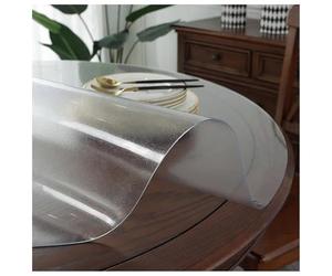 Round Clear Table Protector 1.5mm,48cm Givré Transparent Table Cover Protector,Vinyl PVC Desk Mat Pad,Plastic Tablecloth for Coffee Tables,Writing Desk,Wedding Holidays Party Decor Anti-scratch