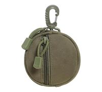 Round Coin Purse - Multi-fonction Change Wallet For Money, Keys, Earphones & Lipstick | Compact Zipper Pouch For Cash, Cards, and Small Essentials, Portable Waist Bag & Pocket Organizer, Vert armée