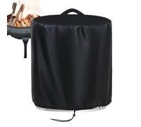 Round Cover for Fire Pit - 210D Oxford Cloth 46-74x36-46cm | Waterproof Dustproof Fireplace Protector | Heavy Duty Bonfire Guard for Patio Camping Backyard Outdoor Gatherings